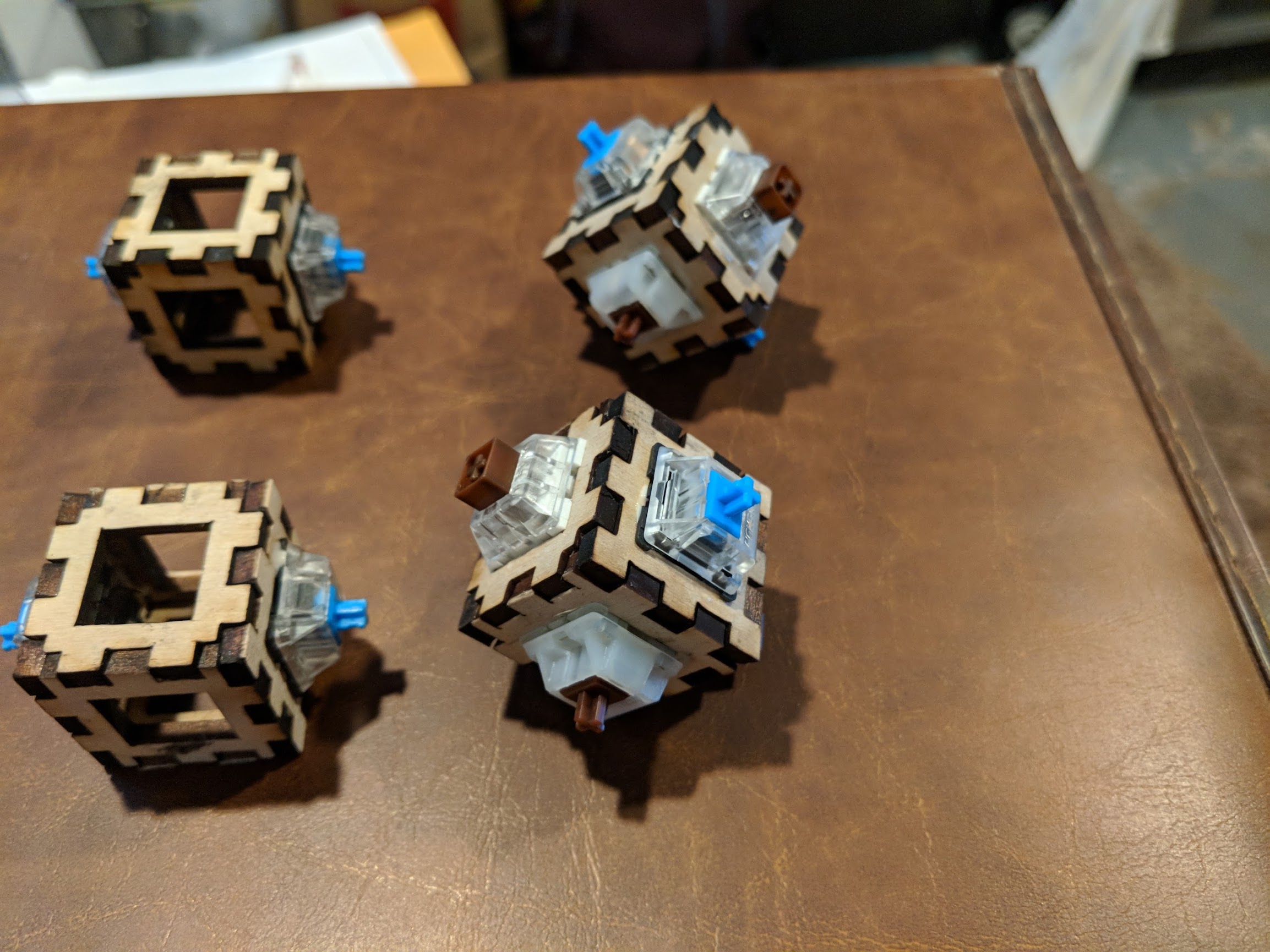 Fidget cubes with all keyswitch holes filled